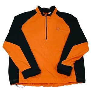 Cutter & Buck CB WeatherTec Mens XL Orange Navy 1/4 Zip Golf Windbreaker
